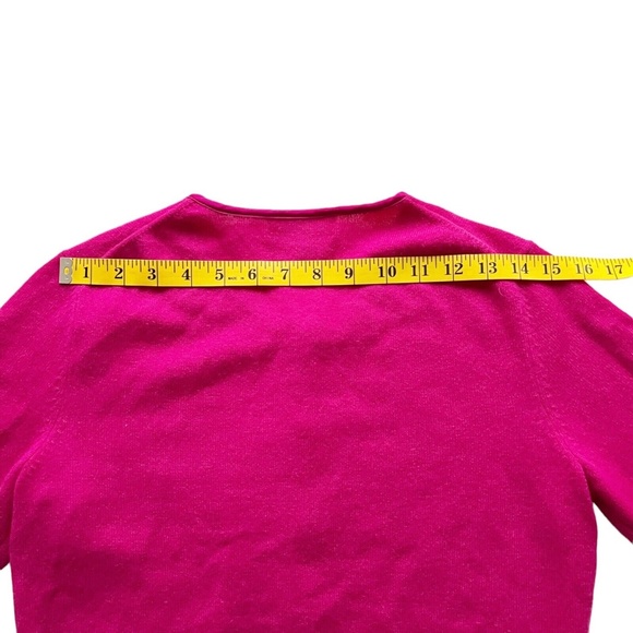 PECK & PECK 2 Ply Cashmere Cardigan Sweater Gem Buttons Satin Collar Sz M Clean! - Picture 12 of 12